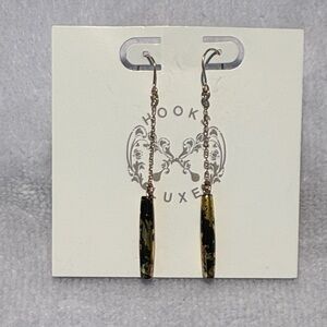 Chic Black and Gold Dangle Earrings